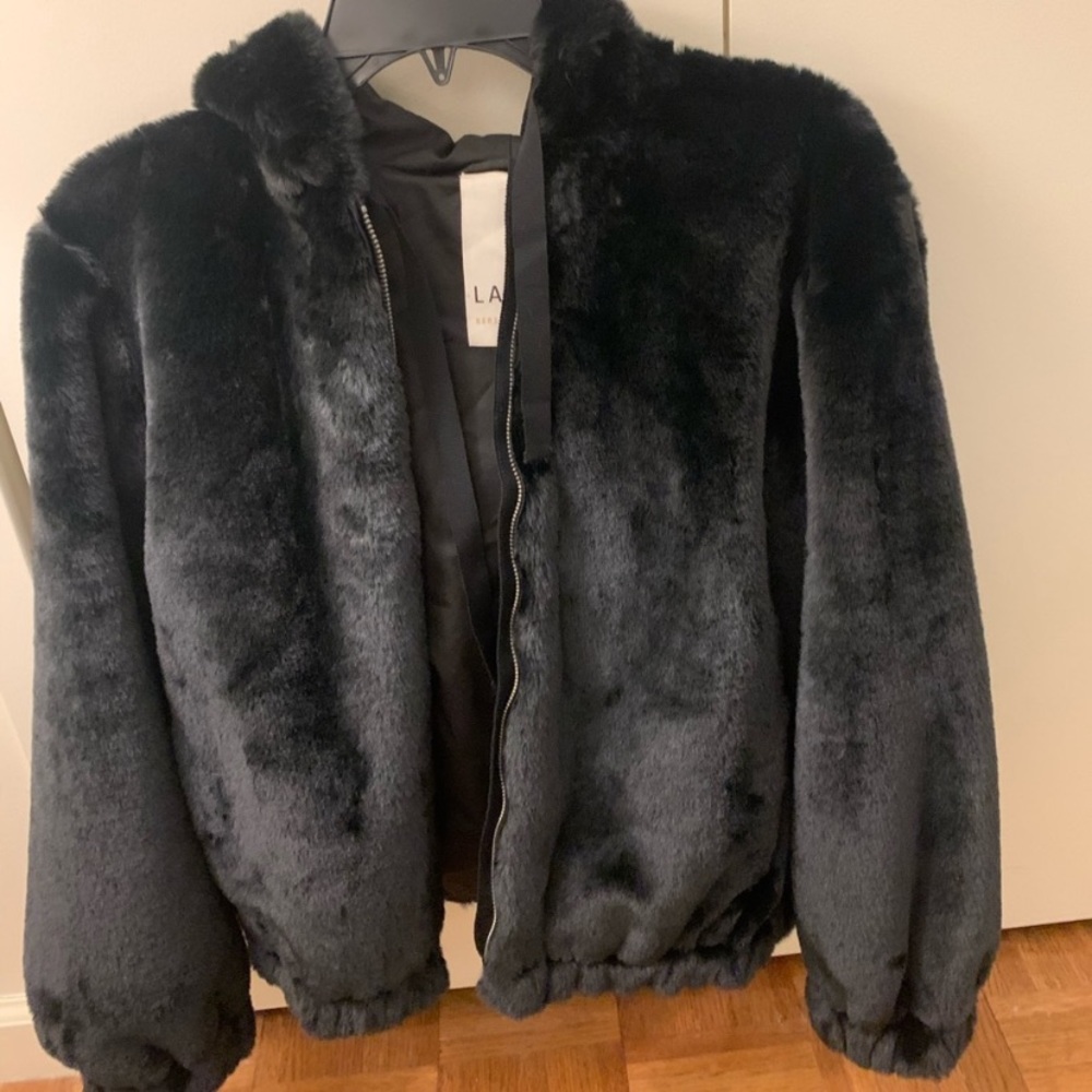 New w tag Rebecca Taylor La Vie Faux Fur Jacket